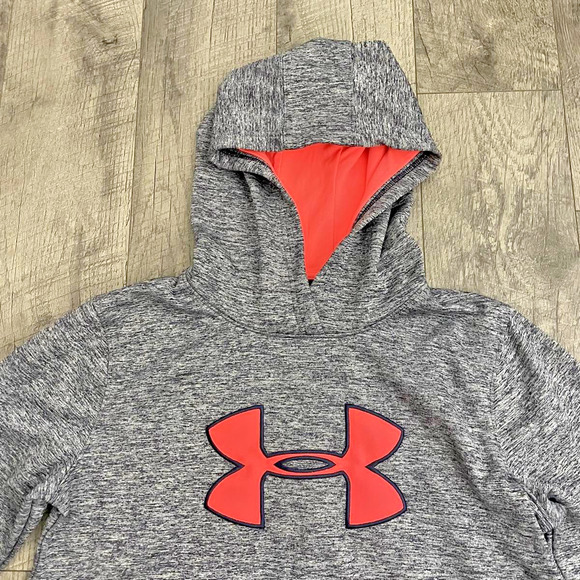 Under Armour ColdGear Women's MD Loose Gray Orange Hoodie - Picture 3 of 7